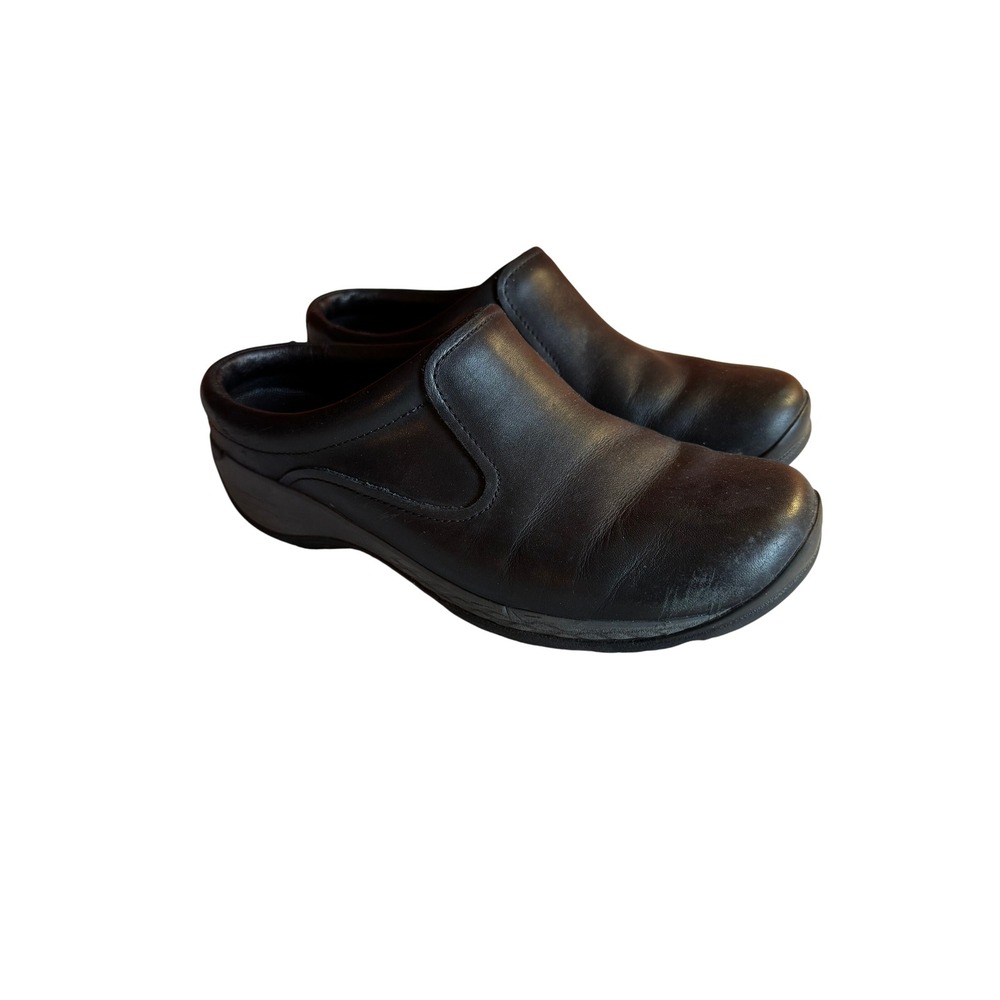 Merrell Encore Q2 MOC Womens Black Leather Slip On Clogs Mules Shoes